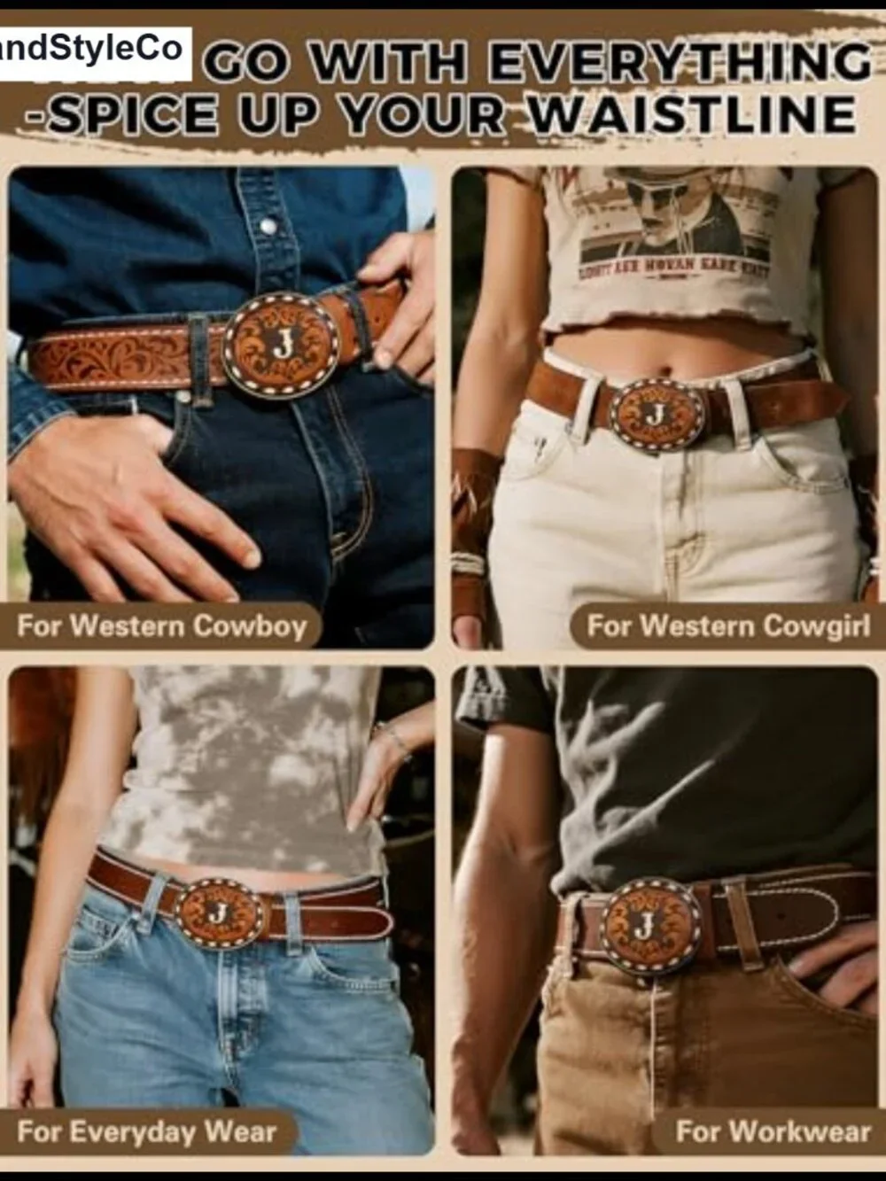 Western Initial Belt Buckle ABC-Z For 1.5 inch Belt